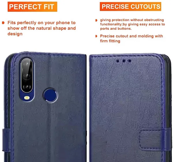 Blue_Artificial_Leather_LG_W31_Flip_Cover