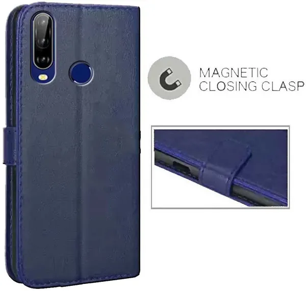 Blue_Artificial_Leather_LG_W31_Flip_Cover