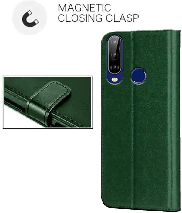 Green_Artificial_Leather_LG_W31_Flip_Cover