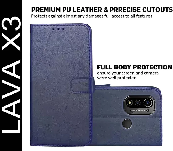 Blue_Artificial_Leather_Lava_X3_Back_Cover