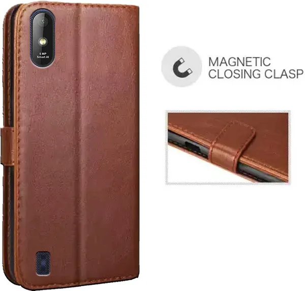 Brown_Artificial_Leather_Lava_Z1_Flip_Cover