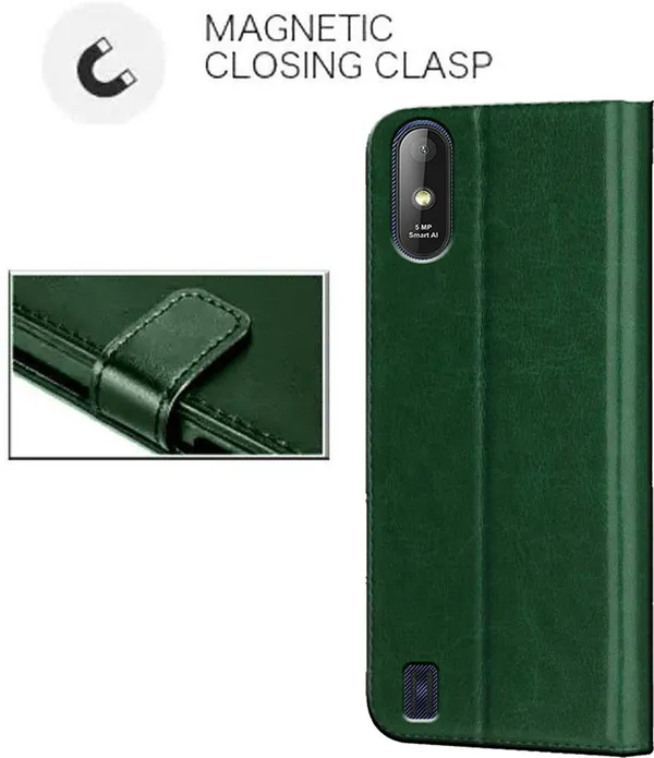 Green_Artificial_Leather_Lava_Z1_Flip_Cover