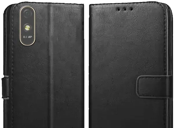 Black_Artificial_Leather_Lava_Z61_Pro_Flip_Cover