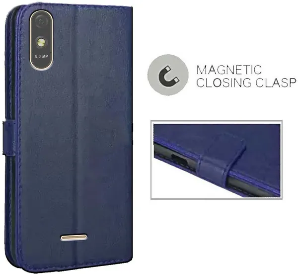 Blue_Artificial_Leather_Lava_Z61_Pro_Flip_Cover