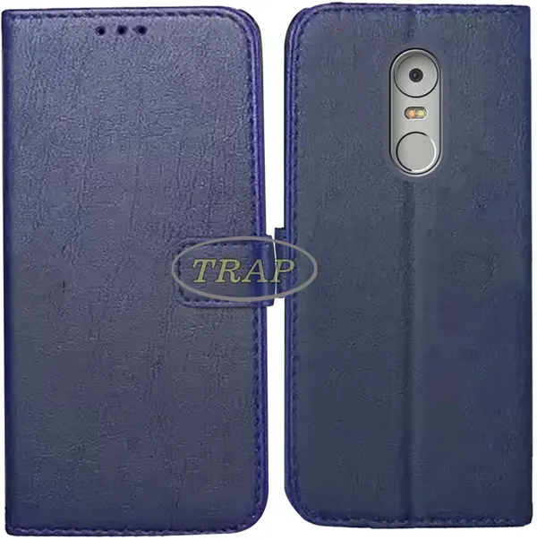 Blue_Artificial_Leather_Lenovo_K6_Note_Back_Cover