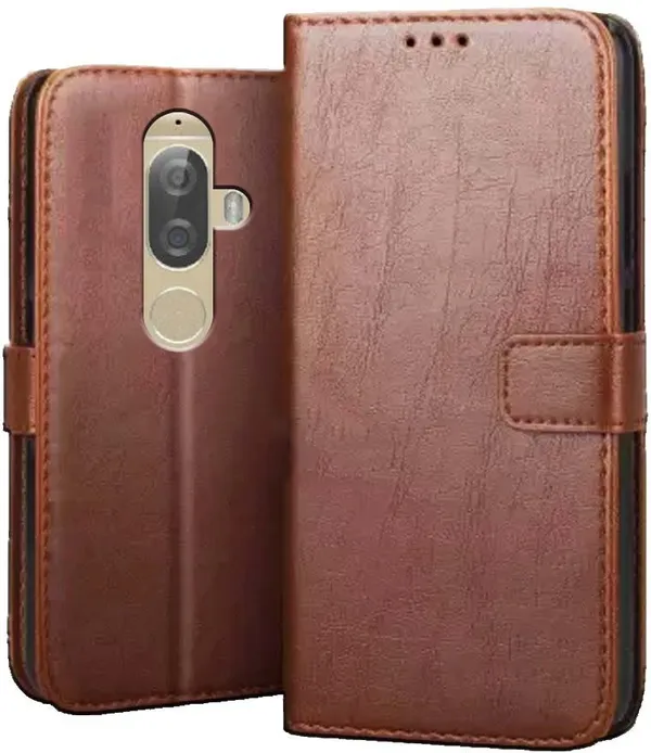 Brown_Leather_Lenovo_K8_Plus_Flip_Cover