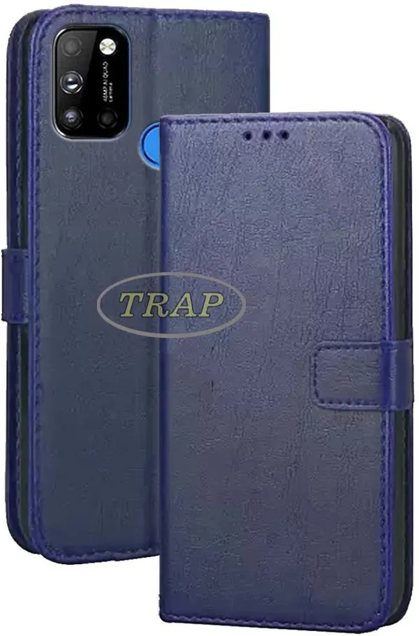 Blue_Artificial_Leather_LG_W41_Flip_Cover