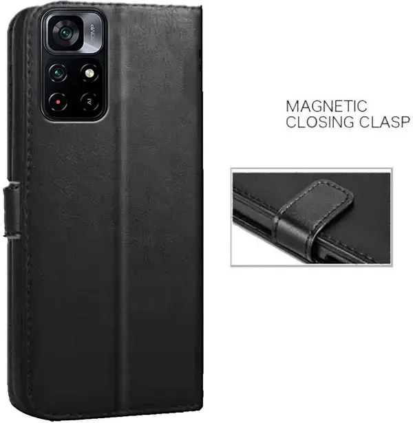 Black_Artificial_Leather_Poco_M4_Pro_Back_Cover