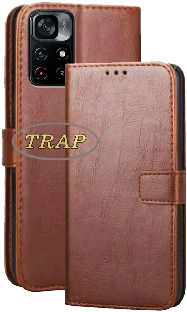 Brown_Artificial_Leather_Poco_M4_Pro_Back_Cover