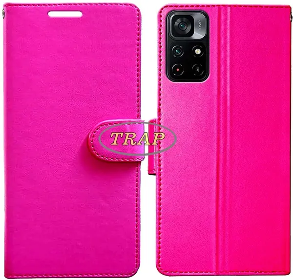 Pink_Artificial_Leather_Poco_M4_Pro_Back_Cover