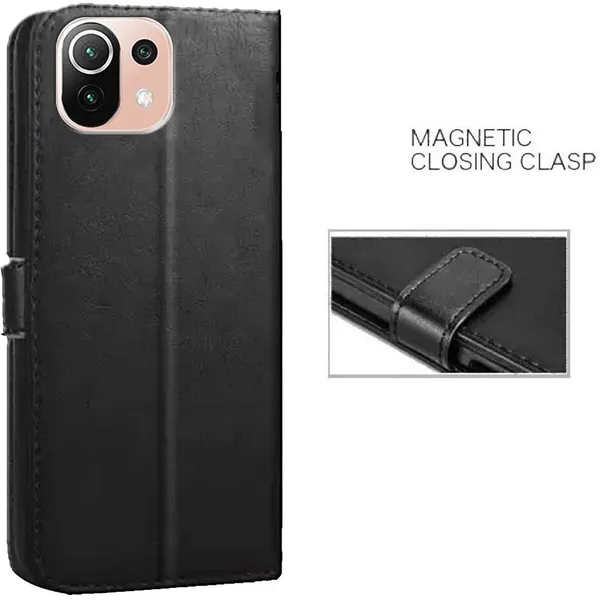 Black_Artificial_Leather_Mi_11_Lite_Ne_5G_Back_Cover
