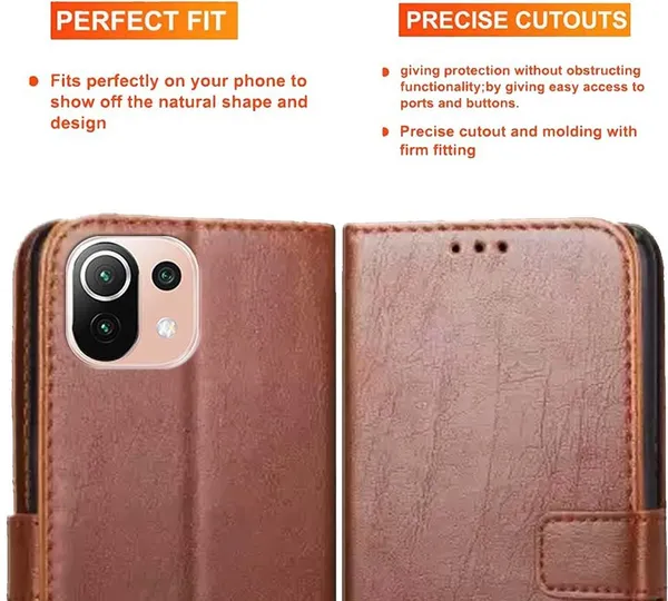 Brown_Artificial_Leather_Mi_11_Lite_Ne_5G_Back_Cover