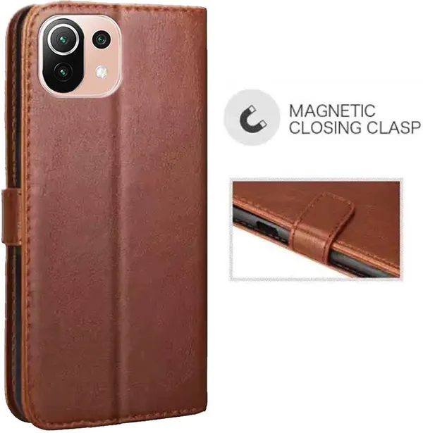 Brown_Artificial_Leather_Mi_11_Lite_Ne_5G_Back_Cover
