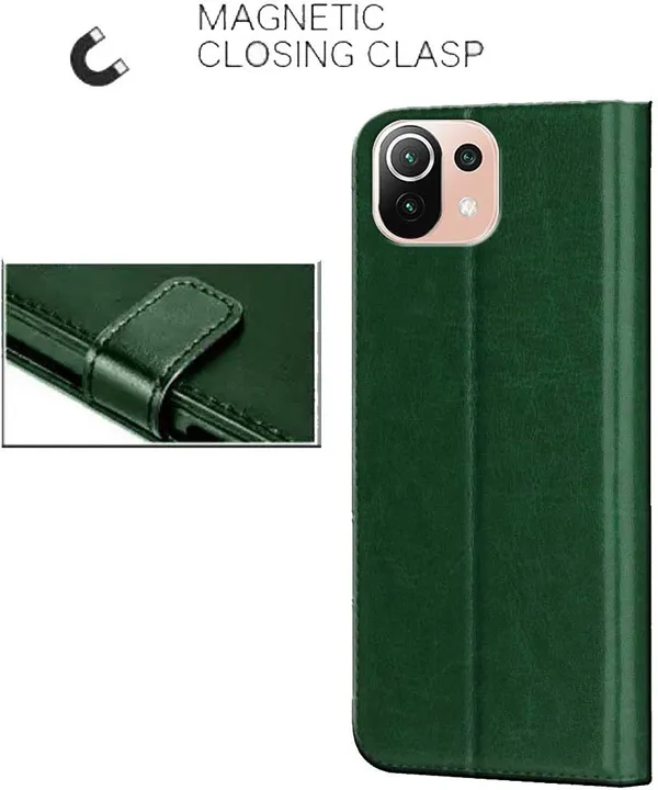 Green_Artificial_Leather_Mi_11_Lite_Ne_5G_Back_Cover