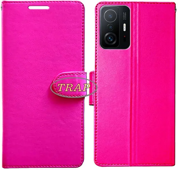 Pink_Artificial_Leather_Mi_11T_Pro_Back_Cover