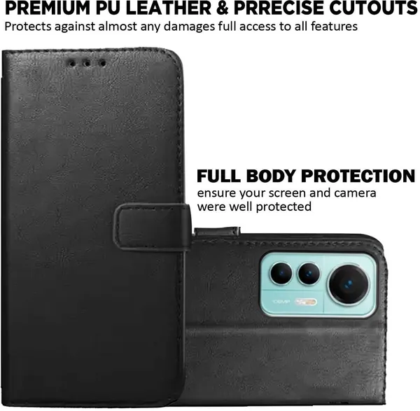Black_Artificial_Leather_Mi_12_Lite_Back_Cover