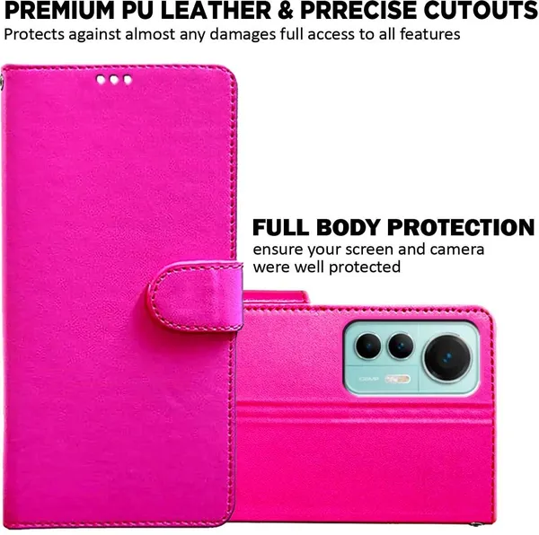 Pink_Artificial_Leather_Mi_12_Lite_Back_Cover