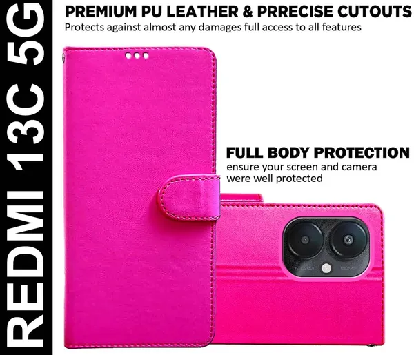 Pink_Artificial_Leather_Mi_13C_5G_Back_Cover