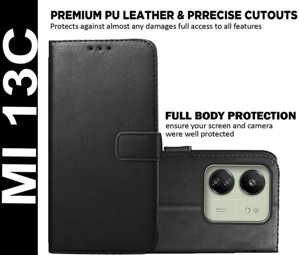 Black_Artificial_Leather_Mi_13C_4G_Back_Cover