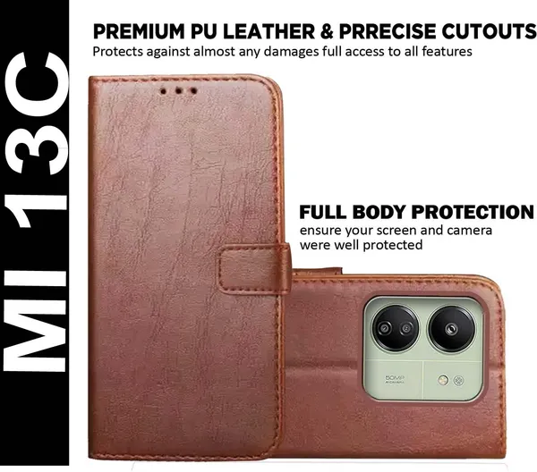 Brown_Artificial_Leather_Mi_13C_4G_Back_Cover