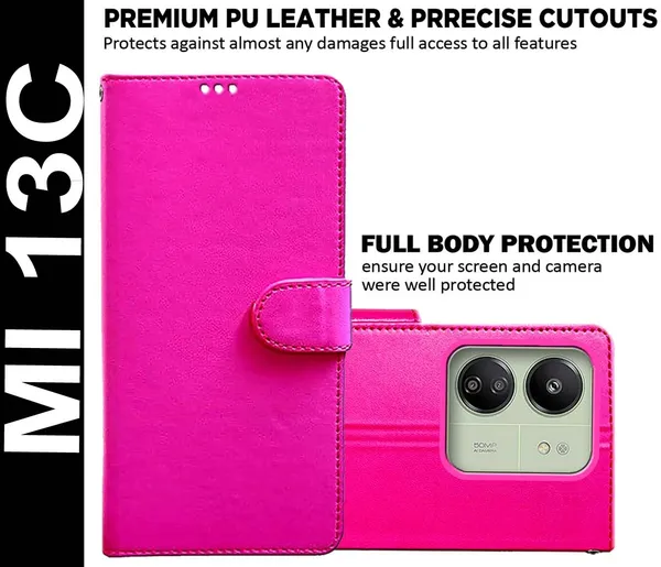 Pink_Artificial_Leather_Mi_13C_4G_Back_Cover