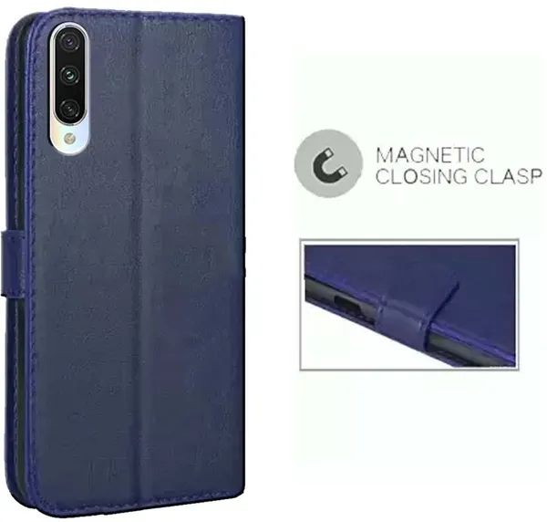 Blue_Artificial_Leather_Redmi_Mi_A3_Flip_Cover