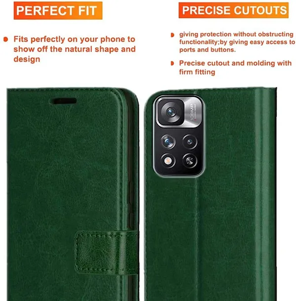 Green_Artificial_Leather_Mi_Note_11_Pro_Plus_Back_Cover