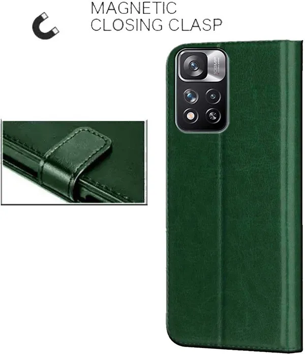 Green_Artificial_Leather_Mi_Note_11_Pro_Plus_Back_Cover