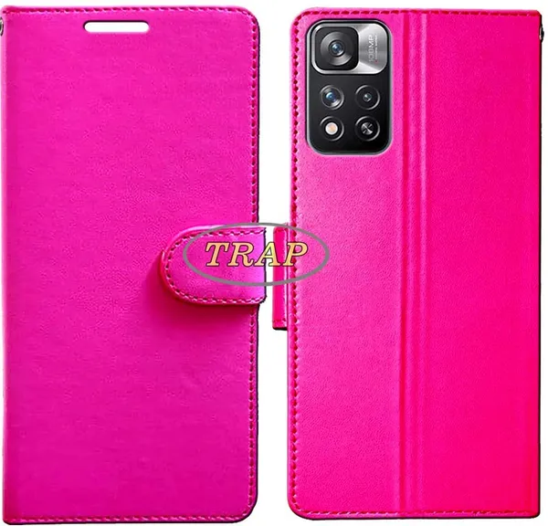 Pink_Artificial_Leather_Mi_Note_11_Pro_Plus_Back_Cover