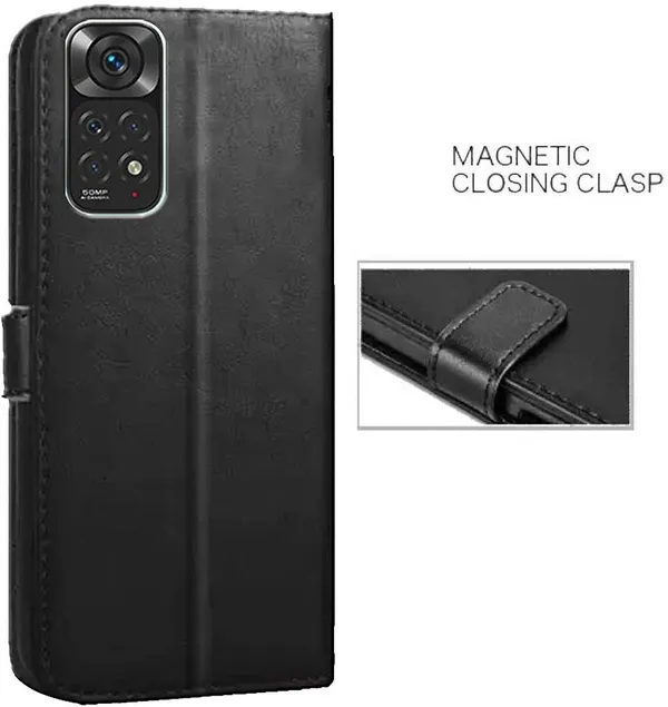 Black_Artificial_Leather_Mi_Note_11S_Back_Cover