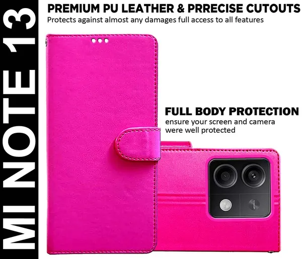 Pink_Artificial_Leather_Mi_Note_13_Back_Cover