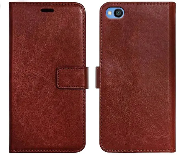 Brown_Artificial_Leather_Mi_Redmi_Go_Wallet_Case_Cover