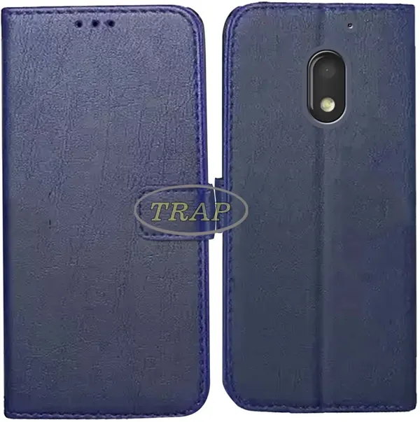 Blue_Artificial_Leather_Motorola_Moto_E3_Power_Back_Cover