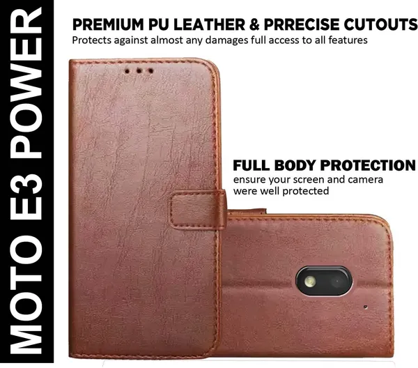 Brown_Artificial_Leather_Motorola_Moto_E3_Power_Back_Cover