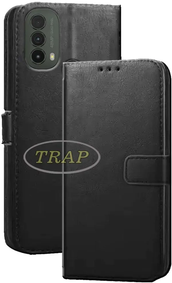 Black_Artificial_Leather_Moto_E40_Back_Cover