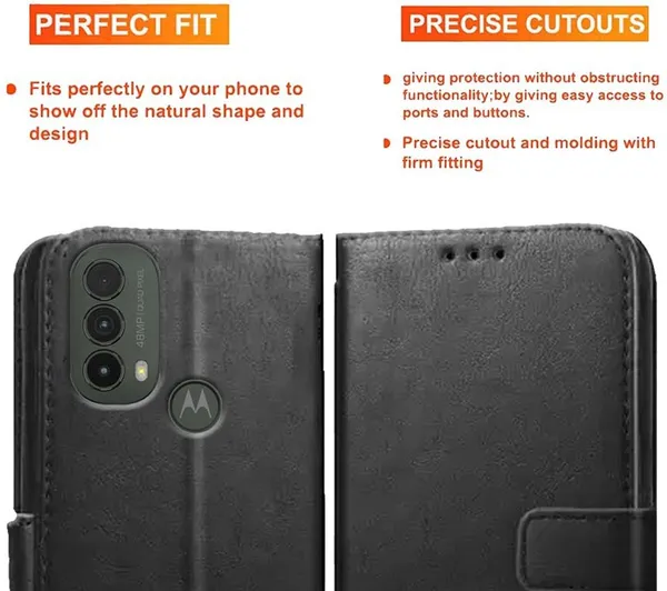 Black_Artificial_Leather_Moto_E40_Back_Cover