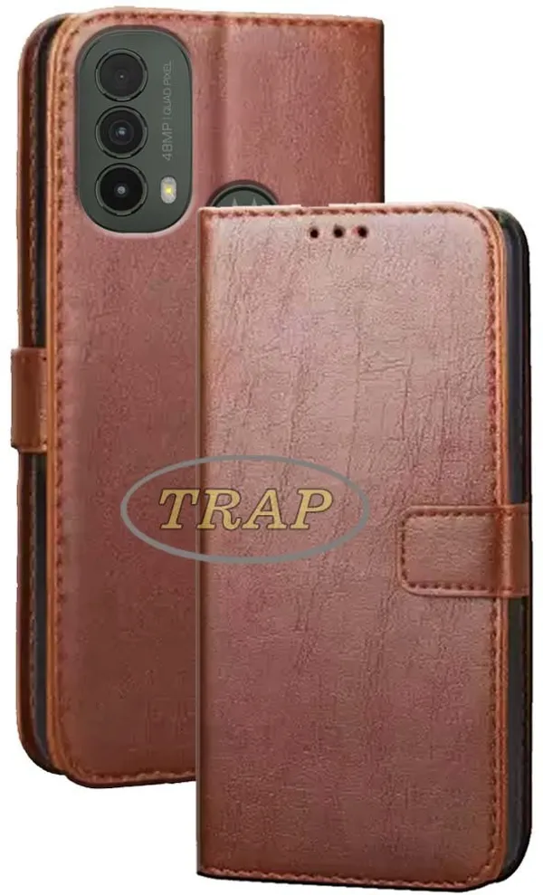 Brown_Artificial_Leather_Moto_E40_Back_Cover