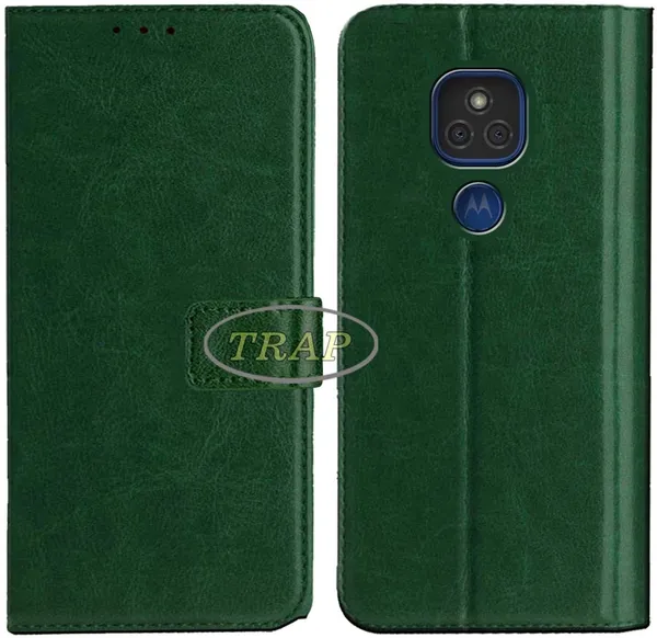 Green_Artificial_Leather_Moto_E7_Plus_Back_Cover