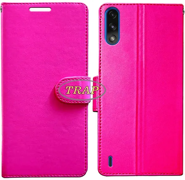 Pink_Artificial_Leather_Moto_E7_Power_Back_Cover