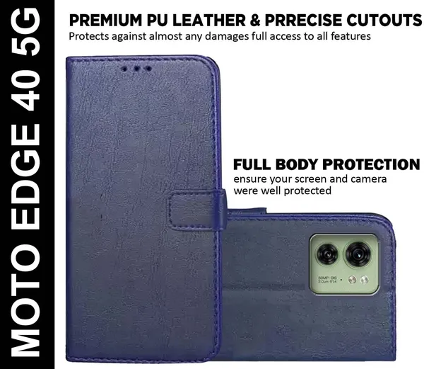 Blue_Artificial_Leather_Moto_Edge_40_5G_Back_Cover