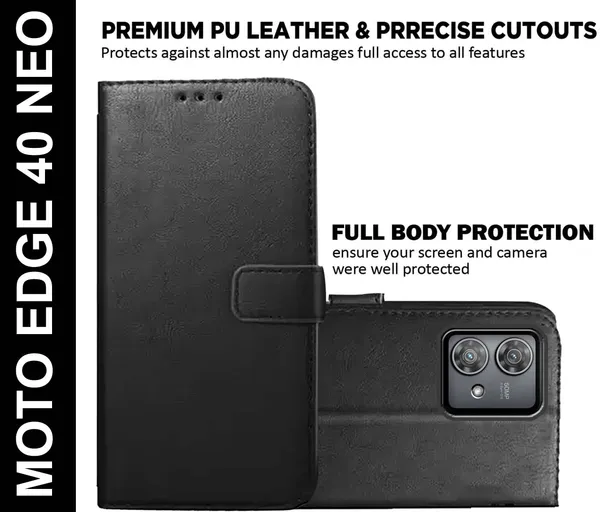 Black_Artificial_Leather_Moto_Edge_40_Neo_Back_Cover