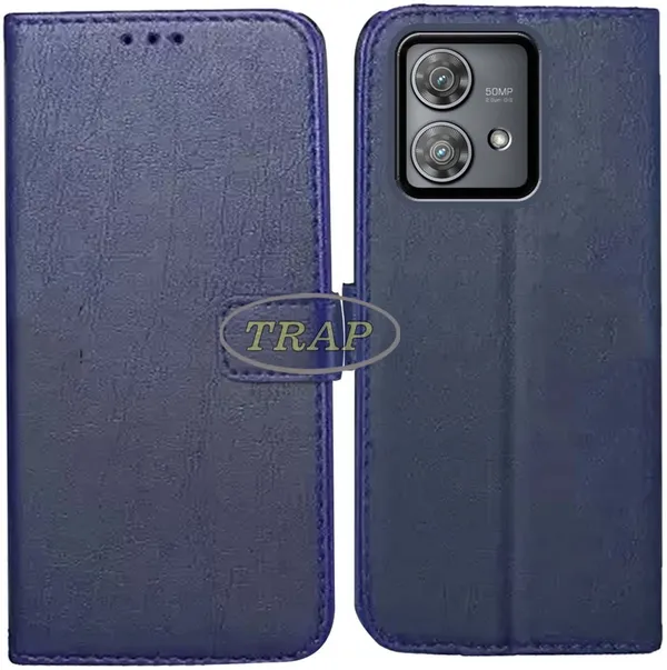 Blue_Artificial_Leather_Moto_Edge_40_Neo_Back_Cover