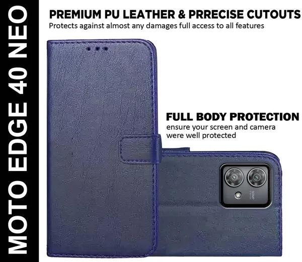 Blue_Artificial_Leather_Moto_Edge_40_Neo_Back_Cover