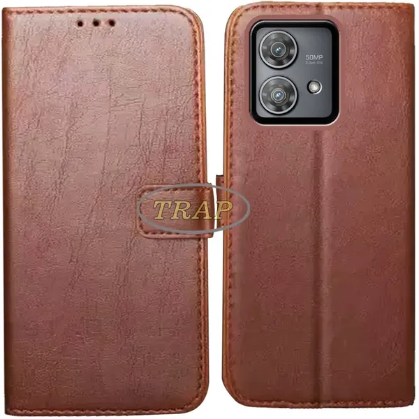 Brown_Artificial_Leather_Moto_Edge_40_Neo_Back_Cover