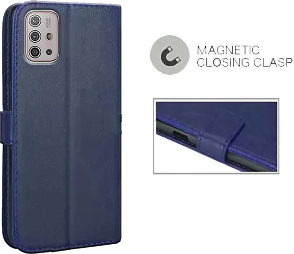 Blue_Artificial_Leather_Moto_G10_Flip_Cover