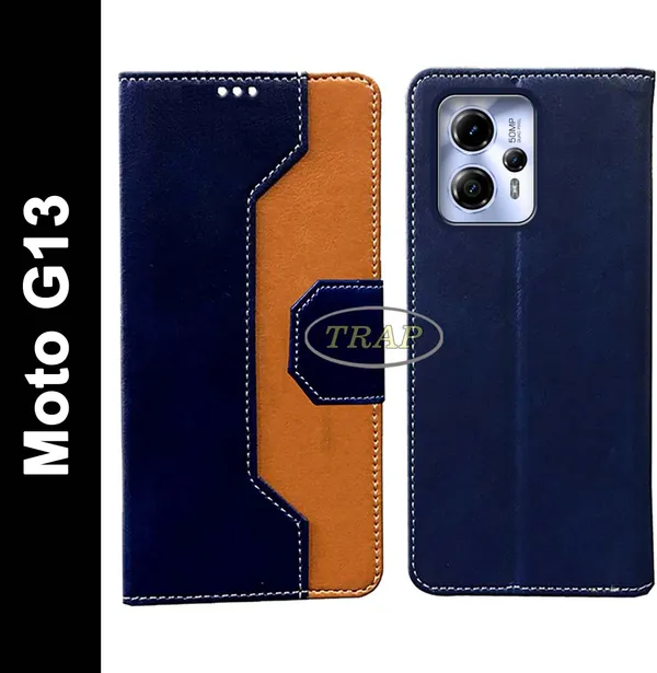 Multicolor_Artificial_Leather_Moto_G13_Back_Cover