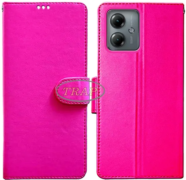 Pink_Artificial_Leather_Moto_G14_Back_Cover