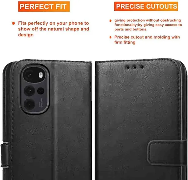 Black_Artificial_Leather_Moto_G22_Back_Cover