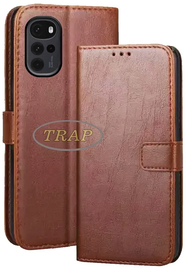 Brown_Artificial_Leather_Moto_G22_Back_Cover