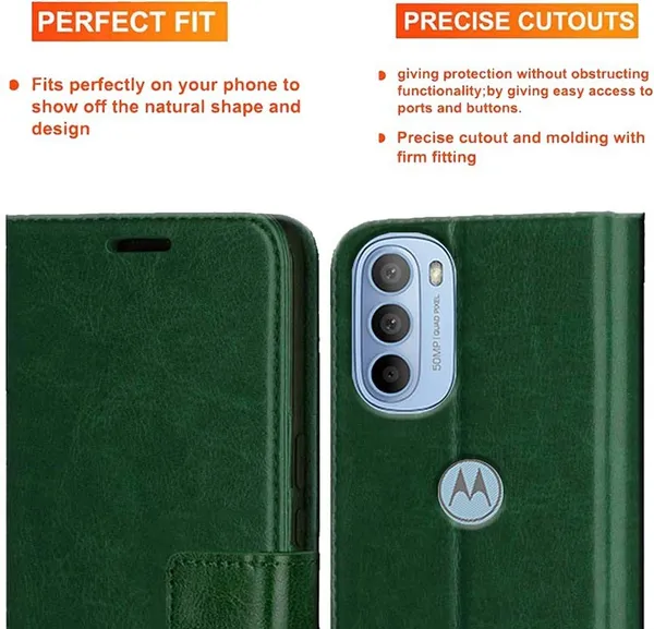 Green_Artificial_Leather_Moto_G31_Back_Cover